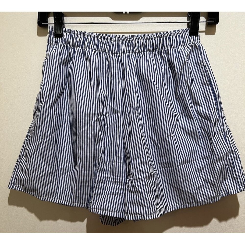 Subdued (Italy) Blue & White Pinstripe Women's Shorts ~ Size Medium